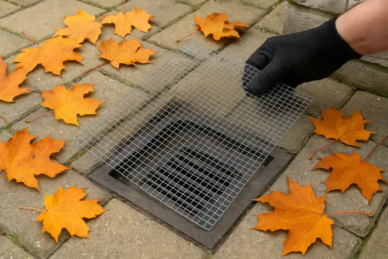 Come evitare che le foglie otturino i pozzetti del cortile? Il sistema semplice e definitivo