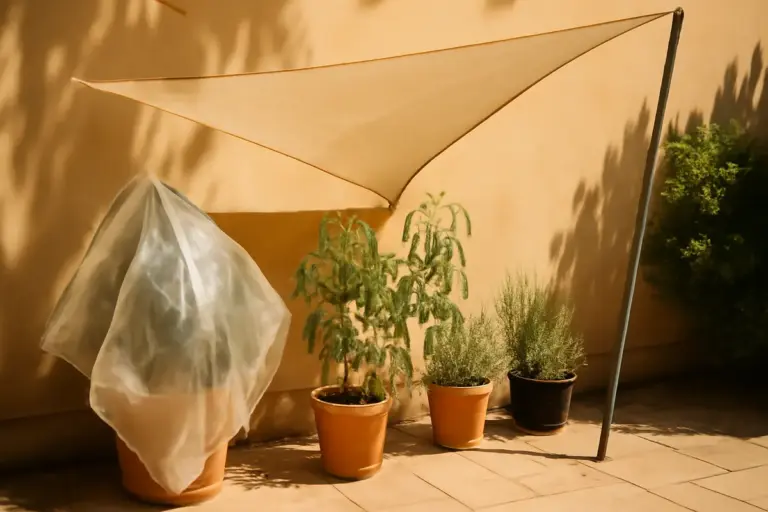 Patio e cortile sotto il sole: come proteggere le piante dal caldo con meno acqua