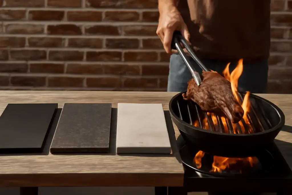 Materiali per piano cottura outdoor: quello che regge davvero al calore