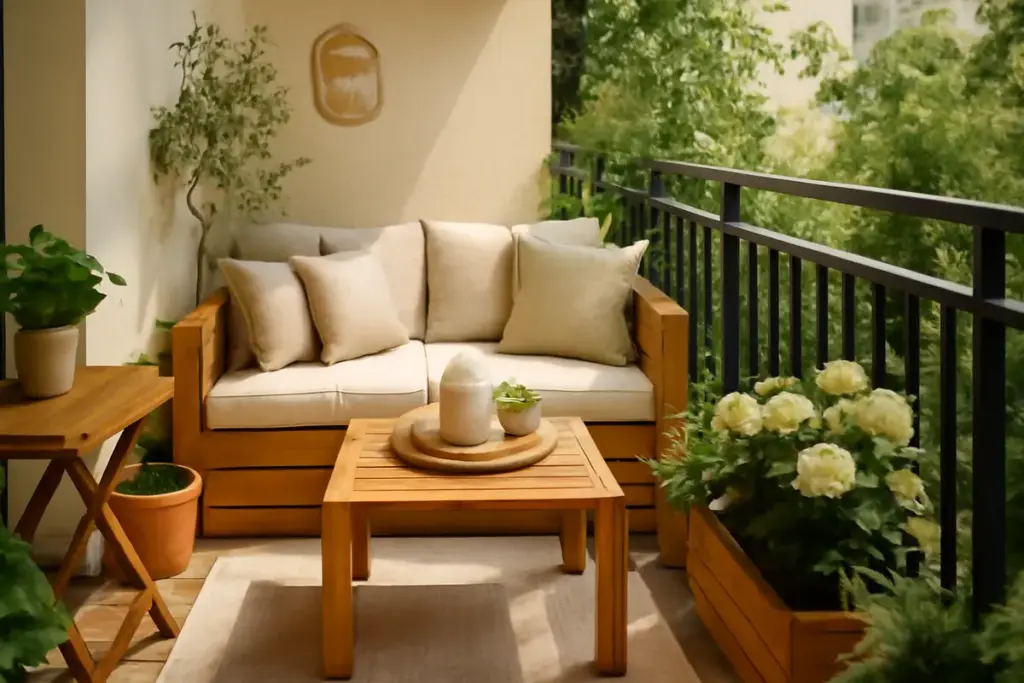 Salotto da giardino in balcone stretto: come ricavarlo senza sacrifici