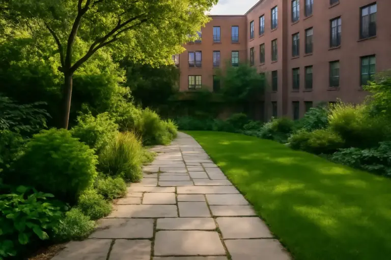 Verde e lastrico in giardino urbano: l’equilibrio che molti non considerano