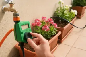 Timer per irrigazione fioriere: come impostarlo senza sprecare un litro