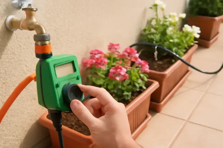 Timer per irrigazione fioriere: come impostarlo senza sprecare un litro