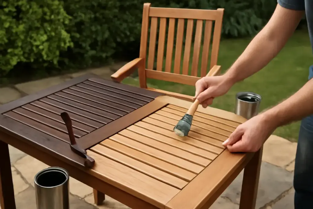 Verniciare o oliare i mobili da giardino in legno: la differenza sostanziale