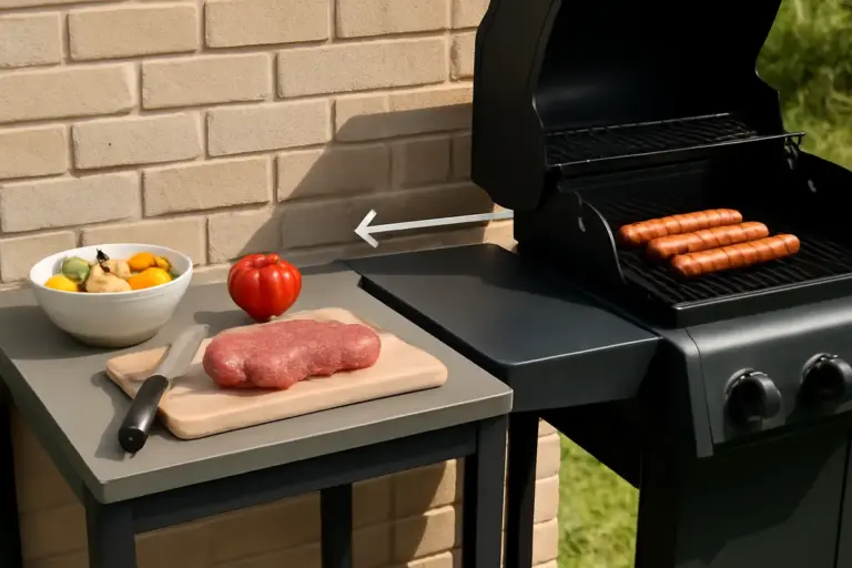 Piano di lavoro accanto al barbecue: le misure minime che fanno la differenza
