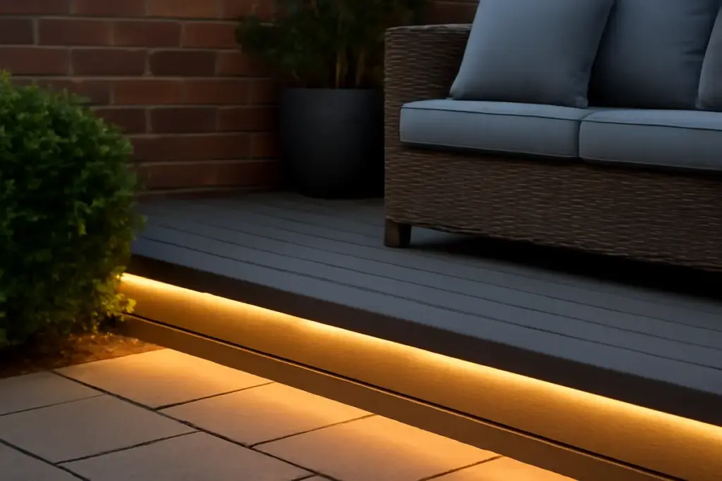 Strip LED per bordi patio: come nasconderle senza perdere l’effetto scenografico