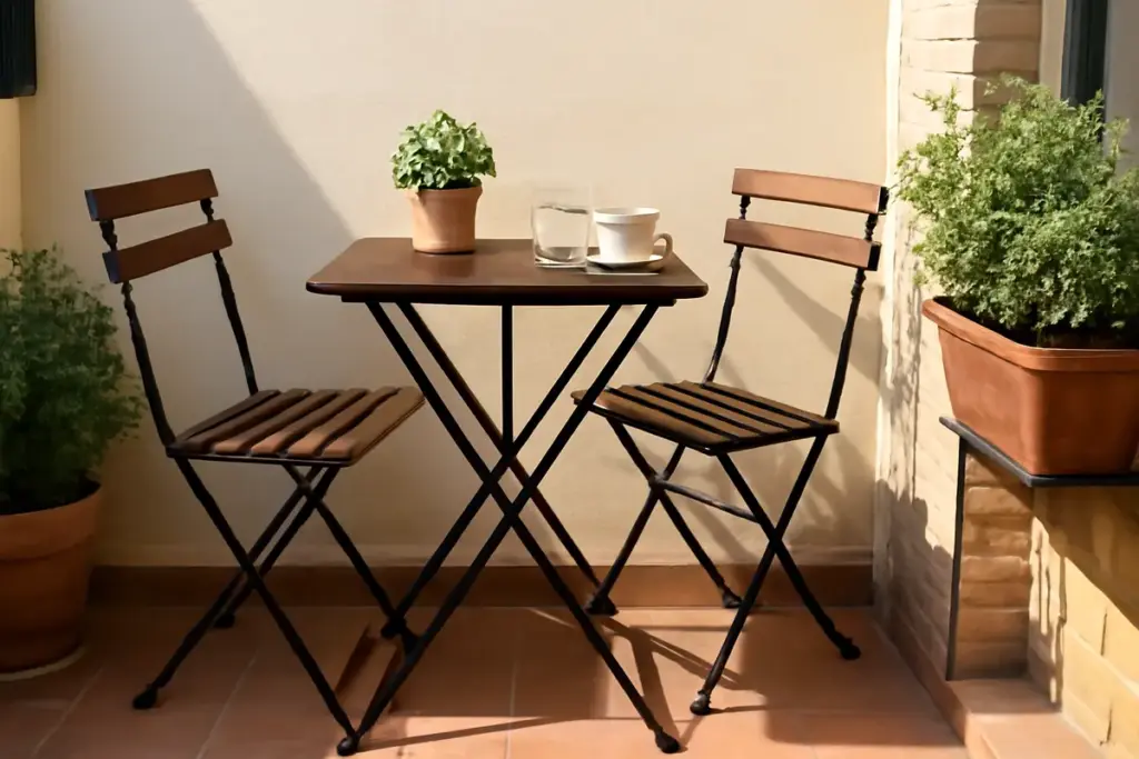 Tavolo in legno per esterno: i formati che si adattano meglio agli spazi piccoli