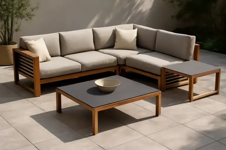 Set modulare outdoor su pavimento in gres: la base che in pochi valutano