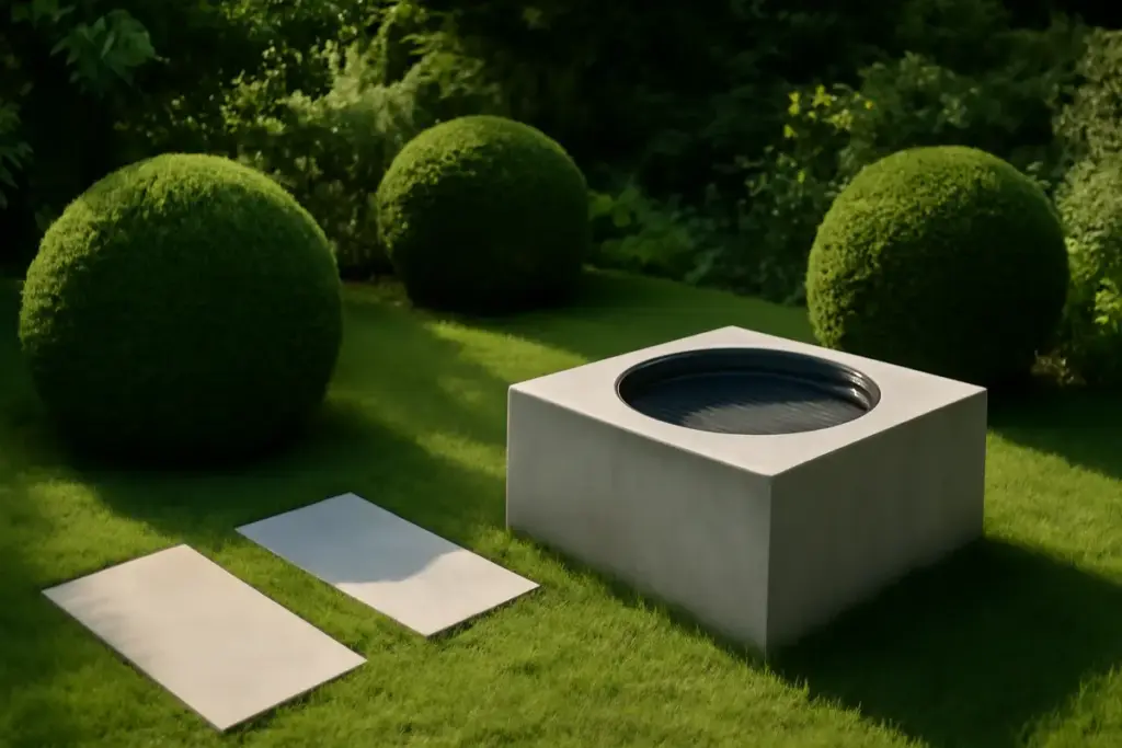 Elementi naturali e geometrici in giardino: la proporzione che li fa convivere
